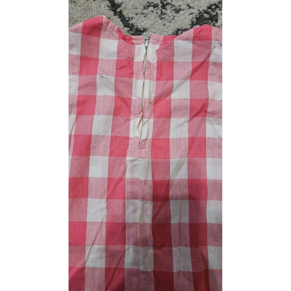 Vintage 50s Girls Pink White Buffalo Check Dress Handmade - Picture 4 of 4